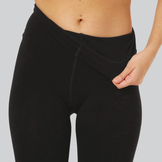 Svarta bambustrumpor med innerfoder för kvinnor