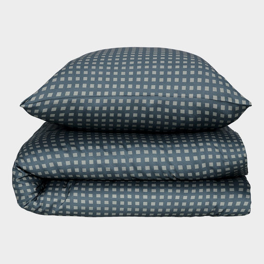 Bambusängkläder olivgrön/grårutiga