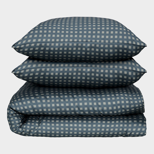 Dubbelsängkläder i bambu olivgrått/grårutigt