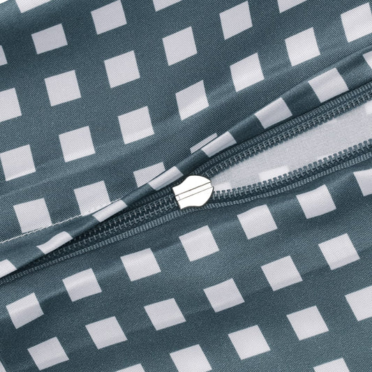 Bambusängkläder vit/grårutiga