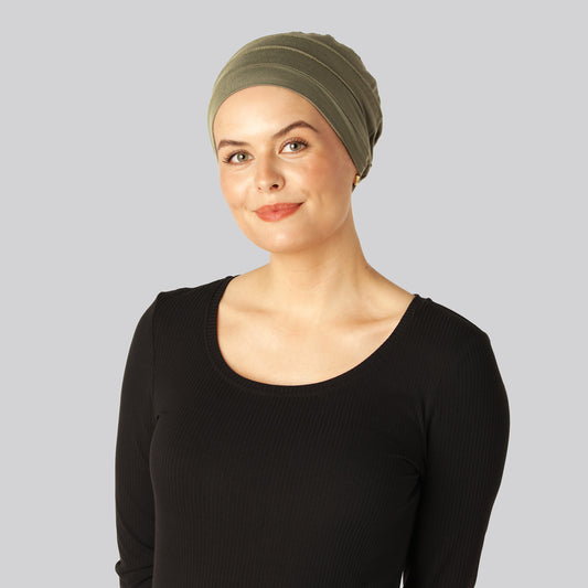 Klassisk bambuturban i olivgrönt för kvinnor