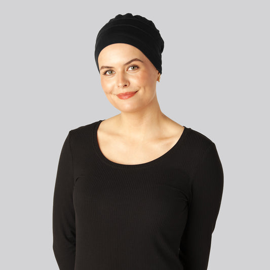 Klassisk svart bambuturban för kvinnor