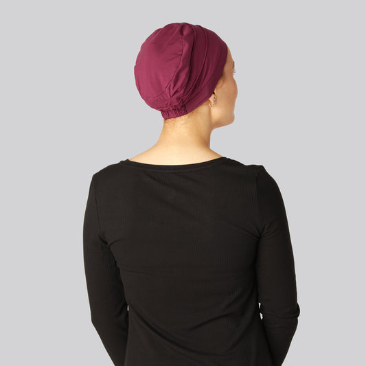 Klassisk bambuturban i vinröd för kvinnor