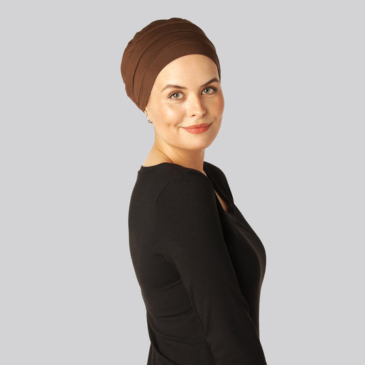 Klassisk brun bambuturban för damer