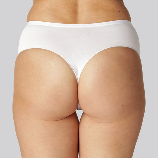 Vita trosor i bambu med hög midja för kvinnor