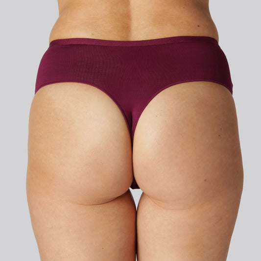 Bambu trosa med hög midja i vinrött för kvinnor