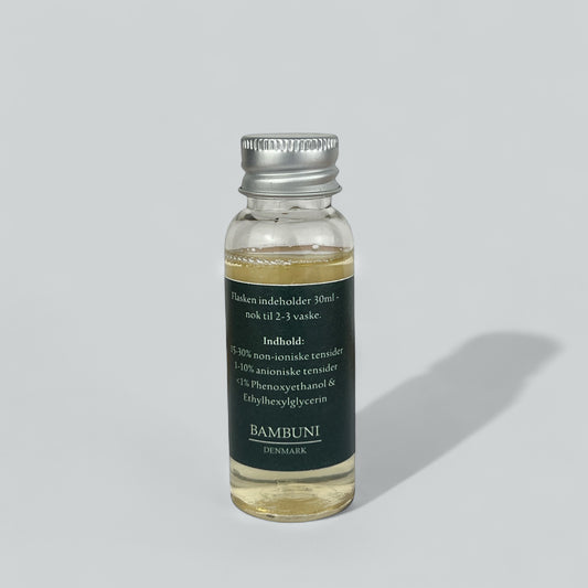 Bambuni bambutvättmedel i resestorlek