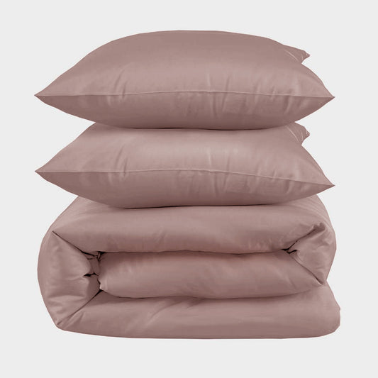 Dubbelsängkläder i bambu i gammalrosa från Bambuni