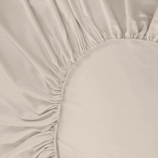 Bambu-dra-på-lakan i beige