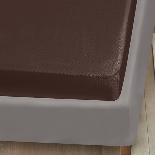 Bambu dra-på-lakan i kastanj