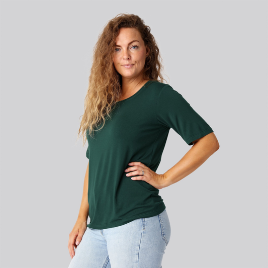Bambus oversize t-shirt i grøn damer