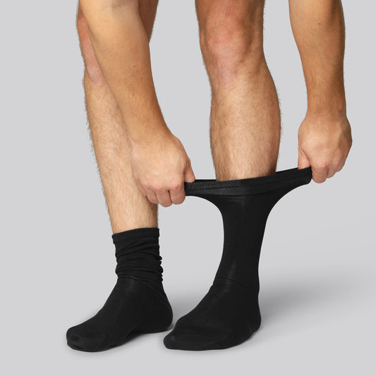 Svarta bambusockor utan resår för män