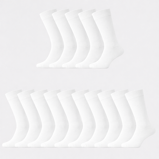 Vita bambusockor för kvinnor, 15-pack