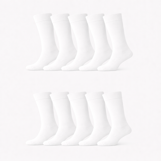 Vita bambusockor för kvinnor, 10-pack