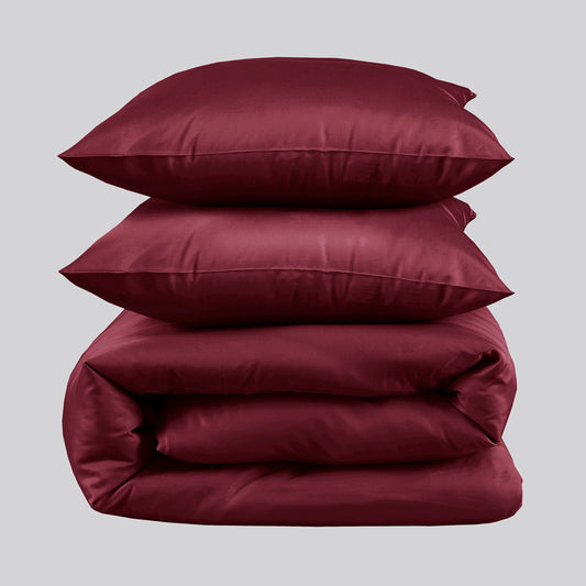 Bambu sängkläder i vinröd från Bambuni