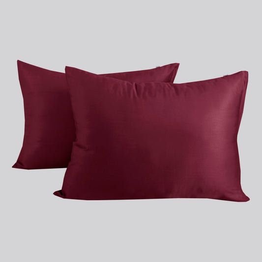 Örngott i bambu i vinrött