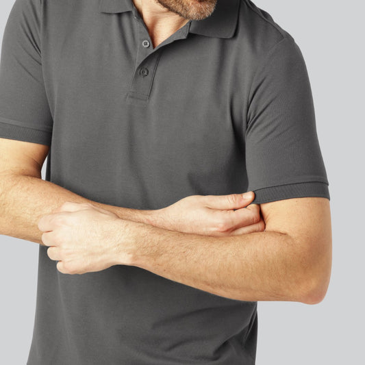 Mörkgrå bambupolo för män