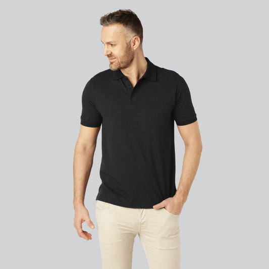 Svart bambupolo för män