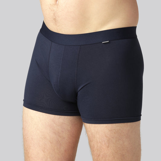 Marinblå bambutrosor med marinblått resårband för män