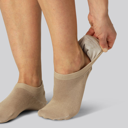 Beige bambufotbollsstrumpor för kvinnor