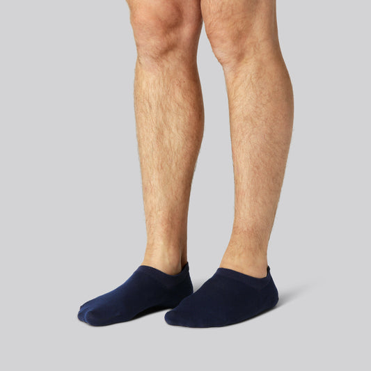 Marinblå bambufotbollsstrumpor för män