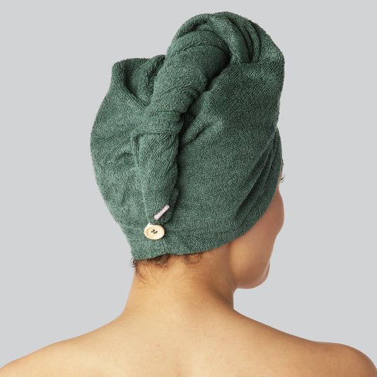 Grönt bambuhårturban