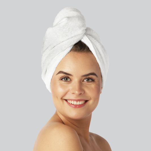 Bambuhårturban i vitt