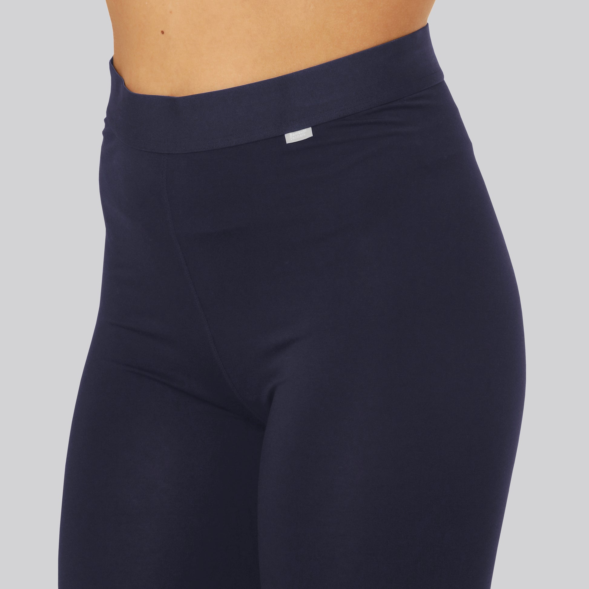 Marinblå bambuleggings med marinblått resårband för kvinnor