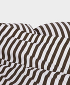 Bambusängkläder vit/brunrandiga breda