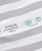 Bambusängkläder vit/brunrandiga breda