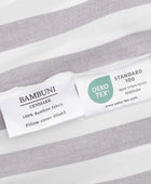 Bambusängkläder vit/brunrandiga breda