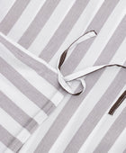 Bambusängkläder vit/brunrandiga breda