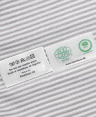 Bambusängkläder vit/brunrandiga