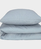 Bambusängkläder vit/gråblå randig