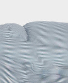 Bambusängkläder vit/gråblå randig