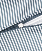 Bambusängkläder vit/gråblå randig