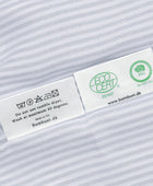 Bambusängkläder vit/gråblå randig