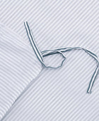 Bambusängkläder vit/gråblå randig