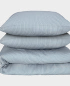 Bambu dubbelsängkläder vit/gråblå randig