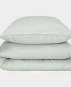 Bambusängkläder vit/olivrandig