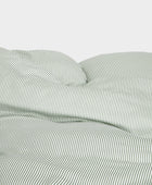 Bambusängkläder vit/olivrandig