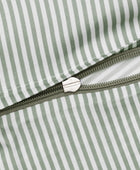 Bambusängkläder vit/olivrandig