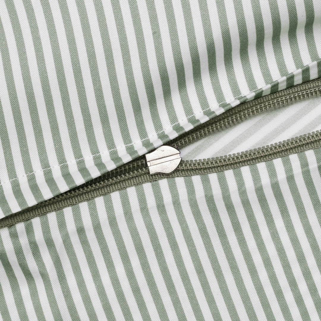 Bambusängkläder vit/olivrandig