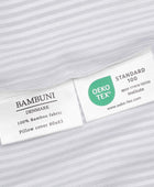 Bambusängkläder vit/olivrandig