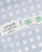 Bambusängkläder vit/grårutiga