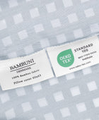 Bambusängkläder vit/grårutiga