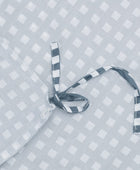 Bambusängkläder vit/grårutiga