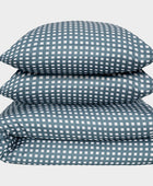 Bambu dubbelsängkläder vit/grårutig