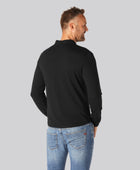 Svart bambupoletröja för män