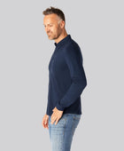 Marinblå herrpikétröja i bambu